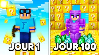 SURVIVRE 100 JOURS sur 1 LUCKY BLOCK MINECRAFT