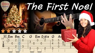 ⛄The First Noel(Lyrics)🎄Fingerstyle Guitar⛄Christmas Songs &Carols🎄Tabs 🎄Easy  Acoustic Fingerstyle