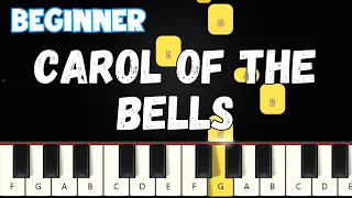 Carol Of The Bells - Christmas | Beginner Piano Tutorial | Easy Piano