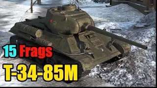 World of Tanks T-34-85M Gameplay - One Man Team - 15 Frags