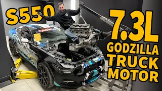 7.3L Godzilla-Swapped S550 Mustang | ENGINE IS GOING IN!!! | Episode 2