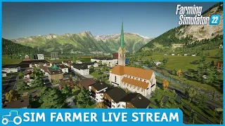 Sim Farmer Live Stream On Erlengrat FS22 Harvesting Soybeans & Baling Hay