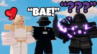 I used NIGHTMARE Barbarian to troll these ONLINE DATERS! (Roblox Bedwars)