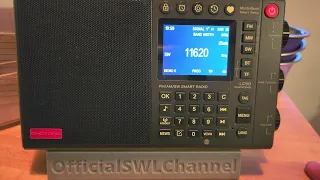 Radio Romania received on ChoYong Smart Radio 11620 kHz Shortwave on telescopic antenna