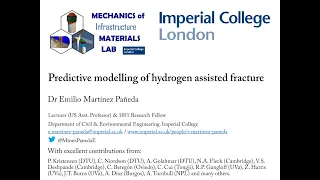 Predictive modelling of hydrogen assisted fracture