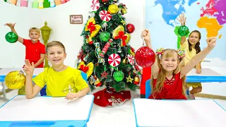 Diana und Roma schmücken den Weihnachtsbaum mit Freunden| DIY-Ideen | Weihnachtsgeschichten