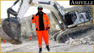 I TRY to Operate a GIANT £1.5m Liebherr Excavator in a Quarry!