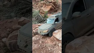 200 series Land Cruiser falls down hill in Moab Utah