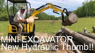 INSTALLING NEW HYDRAULIC THUMB ON A MINI EXCAVATOR.