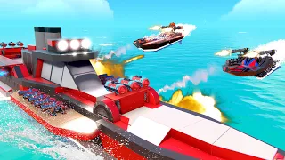 2 Boats vs 1 OVERPOWERED BATTLESHIP!