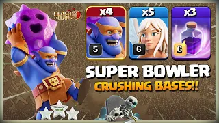 Still Crushing Bases! Th13 Super Bowler Smash | Th13 Super Bowler Attack strategy Clash of Clans coc