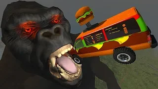 BeamNG.drive - Cars Jumping into Mouth of KING KONG Gorilla