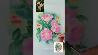 Watercolor flowers. Цветы акварелью.