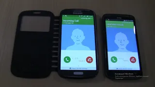 Double Over the Horizon incoming call via Fake call Samsung Galaxy S4 Black+HTC ONE X