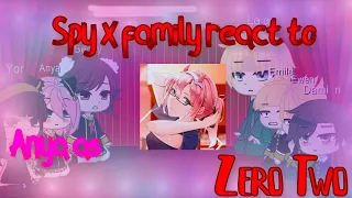 ♥*♡∞:｡.｡✧༺♥༻✧ˏˋ°Spy x family react to Anya as Zero Two♥*♡∞:｡.｡✧༺♥༻✧ˏˋ°