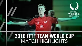 2018 Team World Cup Highlights I Liam Pitchford vs Hugo Calderano (1/4)