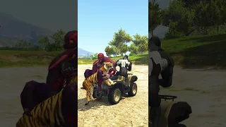 GTA V VENOM VS RED HULK SAVES TIGER FROM EATING #shorts