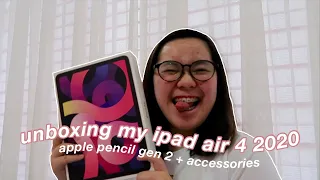 IPAD AIR 4 2020 (rose gold) & APPLE PENCIL 2 unboxing + accessories