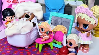 FELL ASLEEP IN THE BATHROOM IN KINDERGARTEN LOL SURPRISE FUNNY DOLLS CARTOONS lol DARINELKA