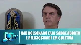 Jair Bolsonaro fala sobre aborto e religiosidade em coletiva - JCTV 01/11/2018