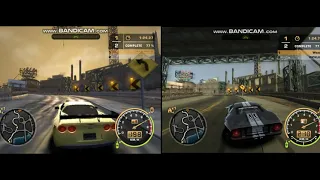 Bonus Chevrolet Corvette C6R VS Bonus Ford GT Castrol - 2 in 1 speedtrap race in NFS Most Wanted