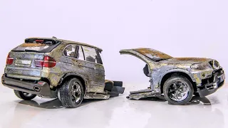 Restoration Abandoned Damaged BMW X5 Model Car