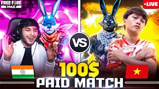 100$ PAID MATCH 😨 NG 🇮🇳 VS WORLD CHAMPION TEAM 🇻🇳 👿😇  #nonstopgaming - FREE FIRE LIVE