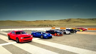 World's Greatest Drag Race! One:1, Veyron, P1 GTR, FXXK, Lykan, Ford GT, HELLCAT, Audi R8 - Forza 6