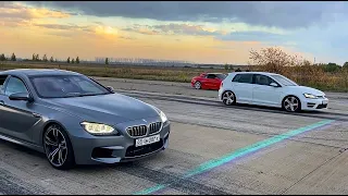 ГИПЕР GOLF R vs BMW M6, M5 e60, M3, X5M, X3 420+ hp and TOYOTA  "ЗВЕРЬ" Starlet