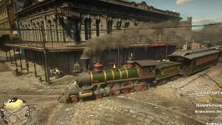 RDR2 - What if the Train Runs along the tram rails in the City of Saint Denis