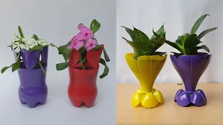 Plastic Bottle Tree Planter Making | Beautiful Flower Pots Made From Discarded Plastic Bottles | DIY