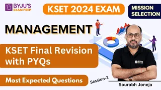 KSET 2024 EXAM | Management | KSET Final Revision with PYQs Session-2 | Sourabh Sir