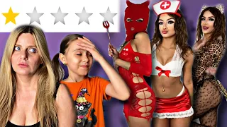 MY MOM & LITTLE SIS RATE MY HALLOWEEN COSTUMES! (magsafe phone grip giveaway)