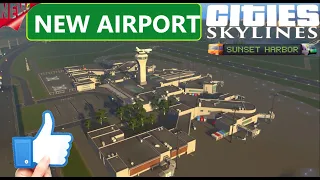 Cities: Skylines - SUNSET HARBOR -Новый Аэропорт  Троллейбус Вертолеты ДЛС