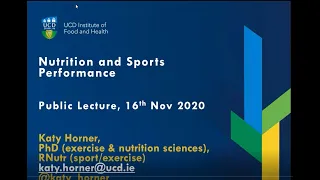 "Nutrition & Sports Performance" Dr Katy Horner