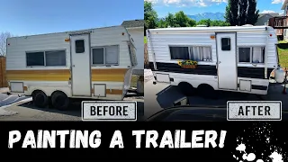 Painting a Camper Trailer - Episode #7 Trailer Remodel