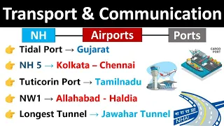 Transport & Communication | National Highway | Airports | Ports | Geography Gk | Highway GK |