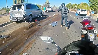 Huge MESS On the Road - Crazy Motorcycle Moments - Ep. 421