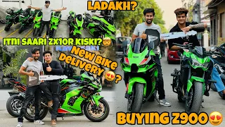 @aalyanvlogs1299 DELIVERY😍? || @Motovloggerjannustunts BUYING Z900😍 || ITNI SAARI ZX10R 💚💚