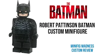 LEGO Robert Pattinson BATMAN Custom Minifigure from Minifig Madness Customs - REVIEW