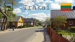 Trakai, Lithuania walk tour. 4k spring city tour, 2023