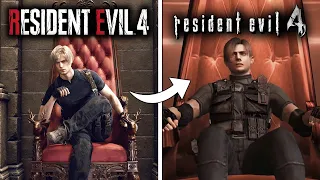 Leon Sits on the Throne in RESIDENT EVIL 4 REMAKE vs ORIGINAL RE4