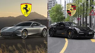 Ferrari Roma vs Porsche 911 Turbo S | The Ultimate Supercar Showdown #porsche #ferrari