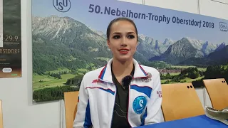 Алина Загитова. Интервью после победы на турнире в Обертдорфе. 2018
