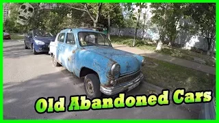 Old Abandoned Moskvich 403 of the 60s. Abandoned Rusty Car in Yard. Abandoned Vehicle Exploring