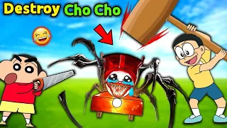 Shinchan Destroying Choo Choo Charles 😱 || 🤣 Funny Game Teardown