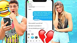 BREAKING UP WITH MY GIRLFRIEND THROUGH TEXT PRANK! *SHOCKING*