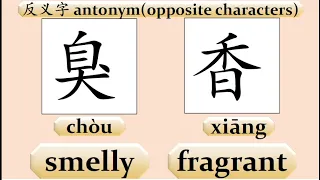 反义字 1 Antonym Opposite Characters Opposite Words Chinese Vocabulary Stroke Order 学习汉语词汇中文笔画笔顺 反义字大全