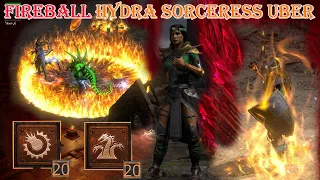 Diablo II Resurrected - Fireball Hydra Sorceress Build Uber(200% FCR)