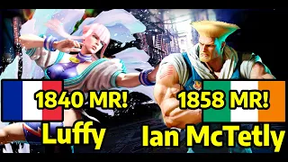 🔥 STREET FIGHTER 6 ➥ Luffy (MANON) VS. Ian McTetly (GUILE ガイル) 4K Master Ranks 🔥